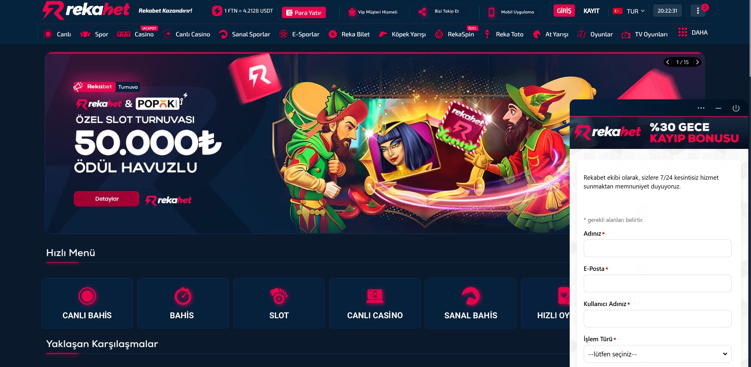 Rekabet canlı destek hattı
